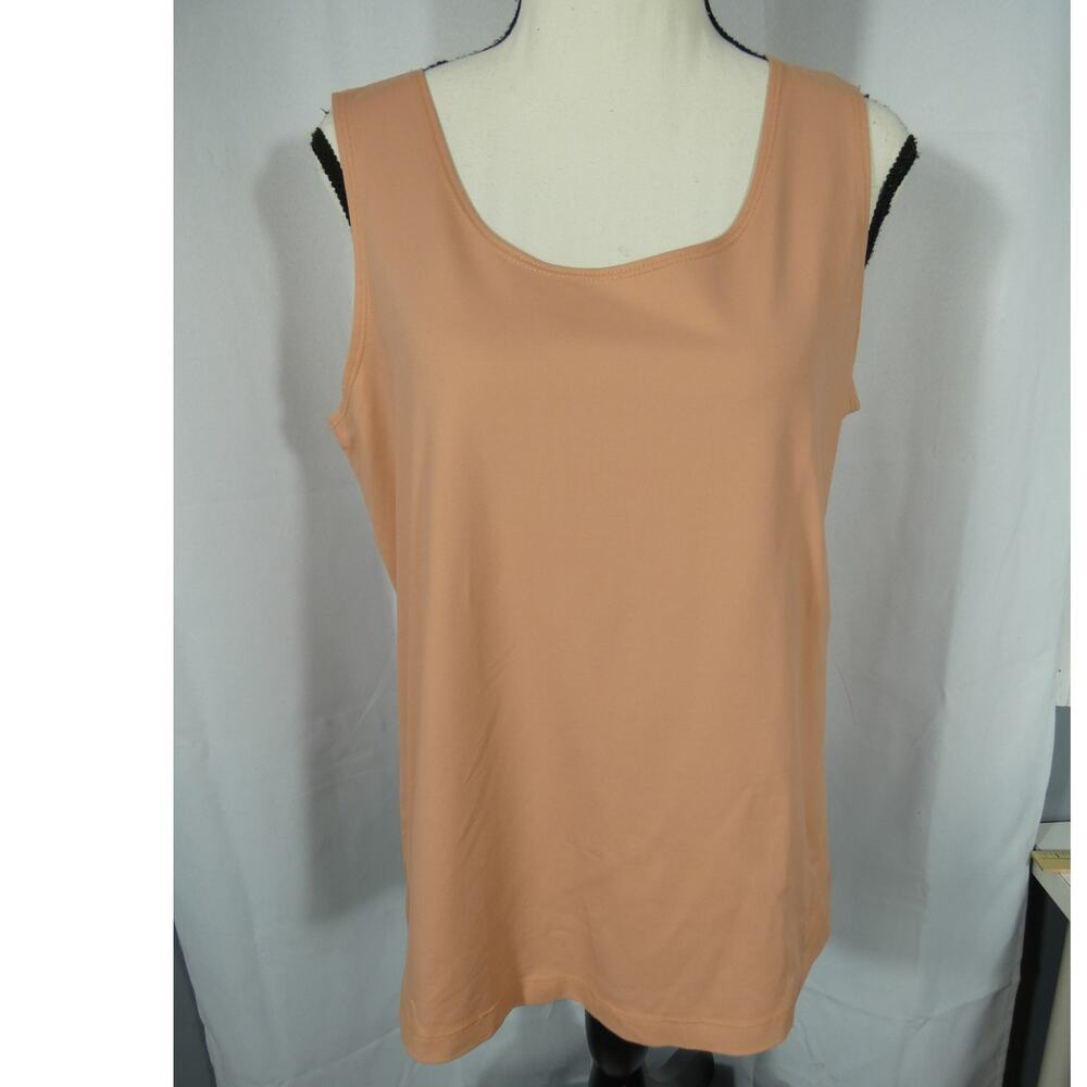 Chico's Size 2 Peach Tank Top Wide Straps Casual Stretchy Soft Festival